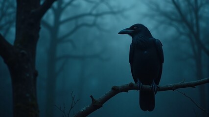 Wall Mural - Raven in the Fog