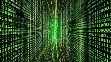 Wall Mural - futuristic binary code designs blending neon elements ,binary code data bit