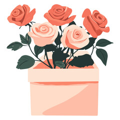 Wall Mural - Roses in gift box illustration graphics flower vector