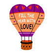 © creativestall - A flat sticker of a heart balloon with fill the year with love typography