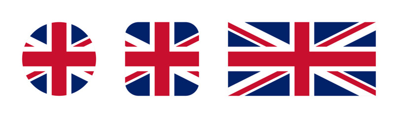 Wall Mural - united kingdom flag icon set