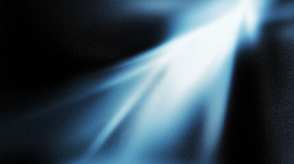 Aufkleber - Abstract blue beam of light on a dark black background with a grainy texture and blurred details, creating a mysterious and hazy atmosphere. Conceptual design for futuristic, digital, and sci-fi theme