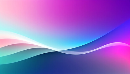 Wall Mural - vibrant waves of color dance across a serene digital landscape
