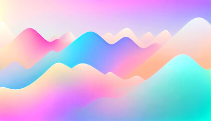 Wall Mural - colorful waves of soft hues create a dreamy landscape of tranquility
