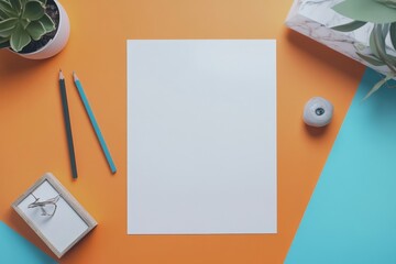 a4 format empty paper note template. white sheet paper mock up. 3d illustrating., generative ai