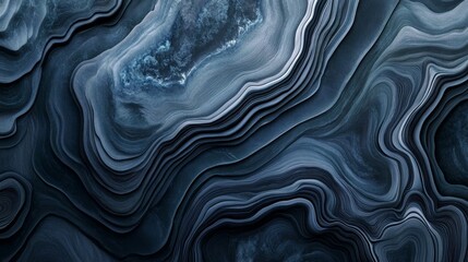 Poster - Abstract blue and gray layered marble texture