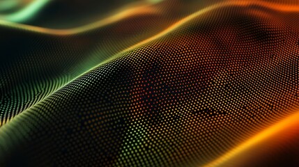 Aufkleber - Glowing abstract wave of data points. Digital technology, AI, and big data concept.