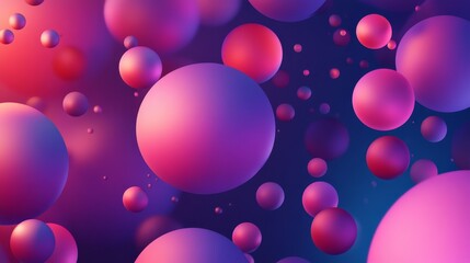 Aufkleber - Floating vibrant spheres, abstract background.  Perfect for design and technology.