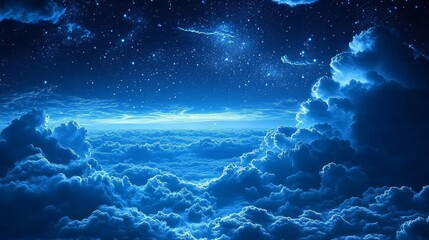 Wall Mural - Stars fill the night sky, creating a magical ambiance.