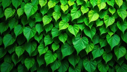 Dense green tree leaves create a textured wall backdrop , plant, outdoor