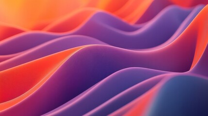 Poster - Vibrant purple and orange abstract wave background. Ideal for designs needing a dynamic, energetic feel.