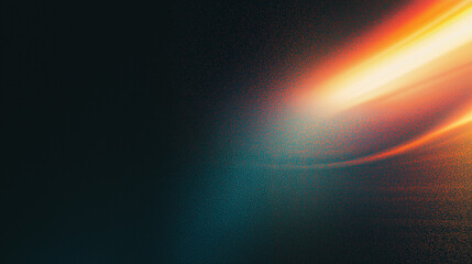 Leinwandbilder - Abstract gradient of light blue and orange on a dark textured background, resembling the aurora borealis in space with a glowing ethereal spark. Perfect for cosmic, magical, and creative digital art t