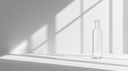 Wall Mural - Clear glass bottle in sunlight.