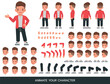 © yindee - Kid wear red jacket character vector illustration design. Create your own pose.
