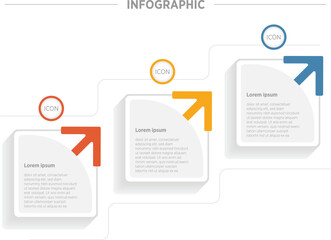 3-step infographic visual representation of information step-by-step process to help users achieve a