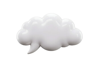 Wall Mural - 3d render of a cloud in shape of the speech bubble cut out with no background