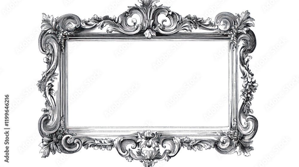 Elegant vintage silver frame with intricate designs, perfect for ...