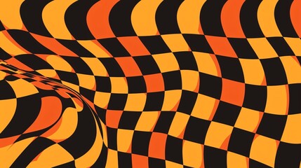 Vibrant Groovy Checkerboard Waves Patterns with Twisted Distortions