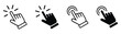 © Solayman - hand cursor click icon set. hand pointer icon. pointer vector icon. finger pointer icon. hand cursor and pointer icon for app, ui and website. vector illustration on transparent background