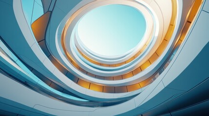 Wall Mural - Futuristic spiral architecture.