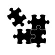 © Tupungato - Puzzle pieces vector isolated object set. Four simple jigsaw puzzle pieces illustration. Flat design.