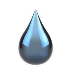 Canvas Print - drop of water 3d render icon isolated on transparent background cutout