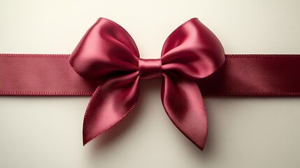 Wall Mural - A maroon satin ribbon tied in a perfect bow