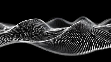 Wall Mural - A black and white image of a wave with a lot of dots