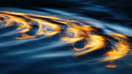 Wall Mural - Abstract glowing ripples of gold, flowing seamlessly in soft motion, creating an ethereal and elegant visual