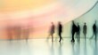 © IRStone - Walking people soft motion, abstract art with blur and motion effect, postmodernism style