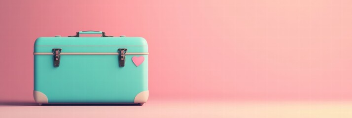 Poster - Retro suitcase adorned with travel stickers captures the essence of adventure and nostalgia for wanderers. Generative AI
