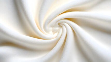 Fototapete - Soft white fabric swirling in a spiral pattern, highlighting its texture and smoothness
