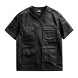 © indah - Black Medical Scrub Top with Multiple Pockets Isolated on transparent background