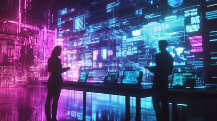 cybersecurity professionals analyzing data