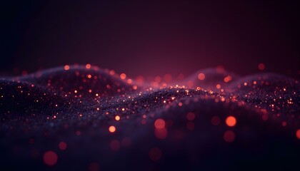 Wall Mural - a dark purple grid and glowing orange nodes, set against a backdrop of swirling clouds of binary cod