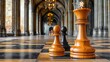 © Argan - Strategic Chess Pieces on Grand Chessboard in Majestic Hall