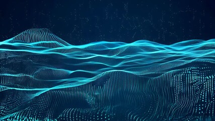 Wall Mural - code binary background blue data waves seascape visualization abstract ocean sea splash wave binary 