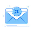 © Waliul - blue email icon, blue email vector illustration-simple illustration of blue email, perfect for blue email logos and themed design