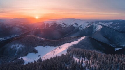 Poster - sunrise over the mountains