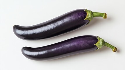 Sticker - eggplants isolated on white background