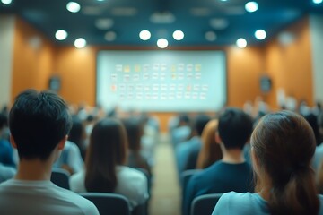 Wall Mural - Blurred Audience at Corporate Seminar