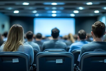 Wall Mural - Blurred Audience at a Presentation