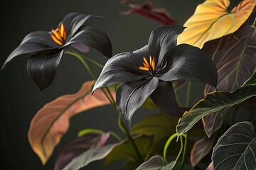 Poster - A close-up view of fresh flowers in a decorative vase