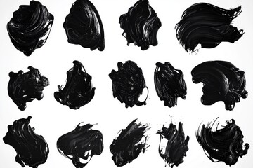 Wall Mural - A close-up shot of black paint on a white background, ideal for use in design and art projects