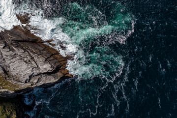 Poster - Aerial view of the cliffs of Horn Head at the wild atlantic way in Donegal - Ireland.