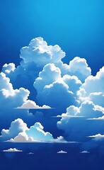 Wall Mural - blue sky with white clouds, white clouds and sky, Clear blue sky and white clouds