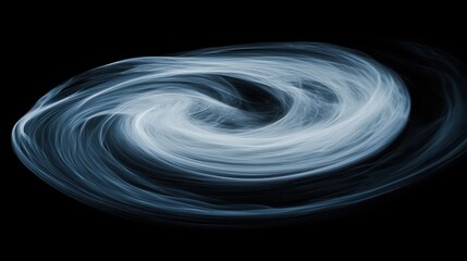 Abstract swirling blue light design in dark background