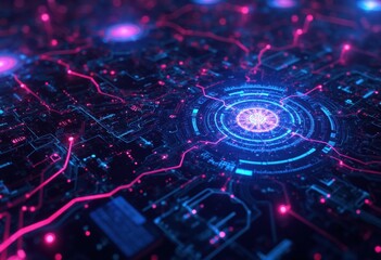 Aufkleber - Abstract Technology Background with Circuit Board and Electronic Components