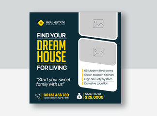 Wall Mural - Real Estate Social Media Banner Template