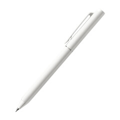 Poster - A single white pen is presented on a plain white background showcasing its simple design and clean lines.